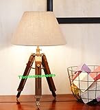 Robin Exports Vintage Tripod Table Adjustable Lamp Stand Tripod- Home Decor - Lamp Shade Not Include