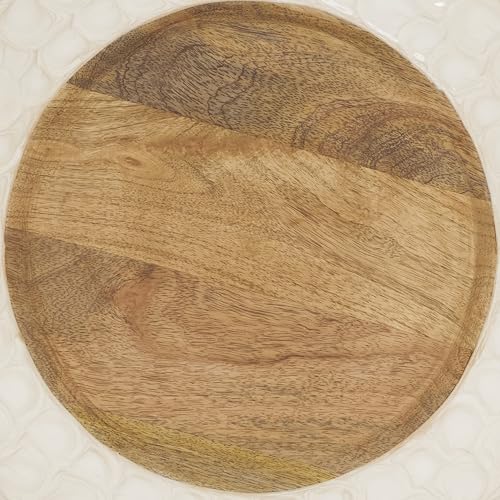 Juego de 4 platos decorativos de madera con marco esmaltado miniatura 4