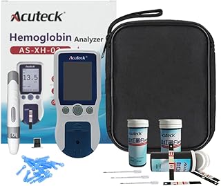 Hemoglobin Test Meter Hemoglobin Meter Hemoglobin Analyzer Test Kit Anemia Monitor includes 50pcs Hemoglobin Test Strips