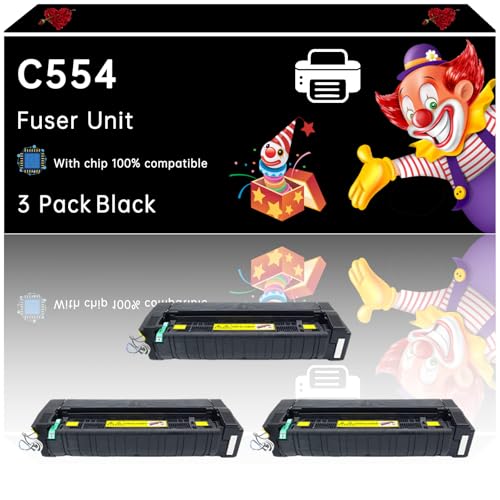 Tonzxce C554 Fuser Unit Compatible with Konica Minolta bizhub 554e C554 C554e Printers, Enhanced Durability, Ideal for High-Volume Printing (3 Pack Black)