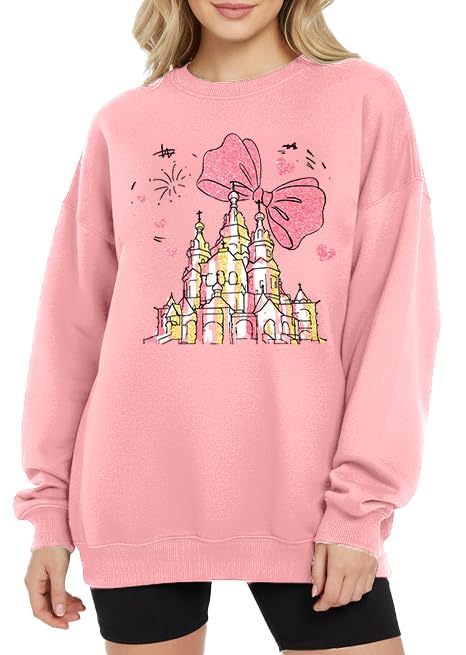 Magical Sweatshirts for Women Oversized Cute Graphic Shirts Xmas Holiday Long Sleeve Pullover Tops-image-27