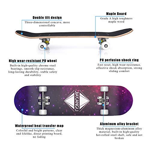 Skateboard 7 couches d'érable 31" avec plateforme concave double coup - 3