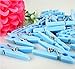 Adorox Blue (48 Pieces) Small Clothes Pins Baby Shower Clothespin Favors Pink Girl Blue Boy Party Game