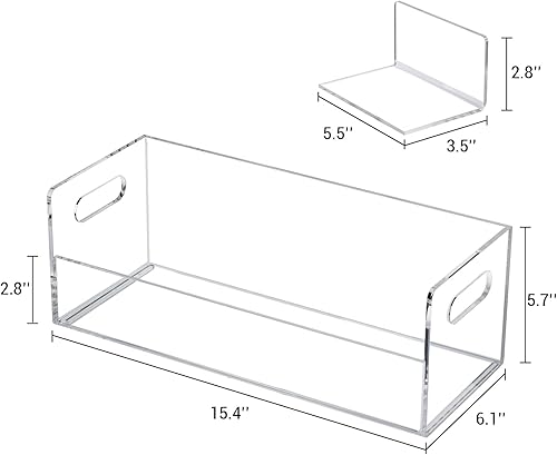 Miniatura 5 de MyGift Soporte rack moderno premium de CD apilable de acrílico transparente con asas de transporte recortadas, caja de exhibición para estuches