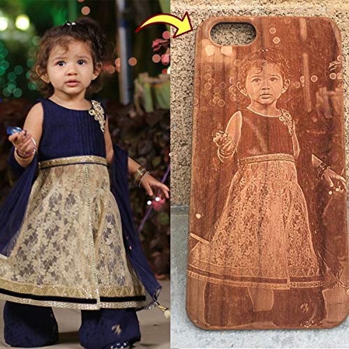 Krezy Case Real Wood iPhone Case,Customized iPhone Case with Picture, iPhone Case, Wood iPhone Case,Custom Phone Case (iPhone 8)