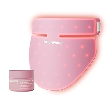 Solawave Neck & Chest Light Therapy Mask and LightBoost Face & Neck Rich Cream