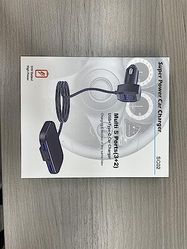 LENCENT Caricabatteria da Auto con 5 USB