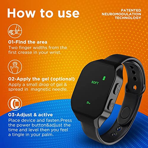 Hsklock Anti-Nausea Wristband, Rechargeable Relieve Nausea Motion Sickness Bands ,Relieve Nausea Electrode Stimulator Wrist Bands Relief For Anxiety, Migraine, Motion Sickness (Car, Air, Train, Sea) #TOP4