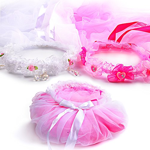 Pack of 2 Girls Headband with Veil：Perfect for Flower Girls and Wedding