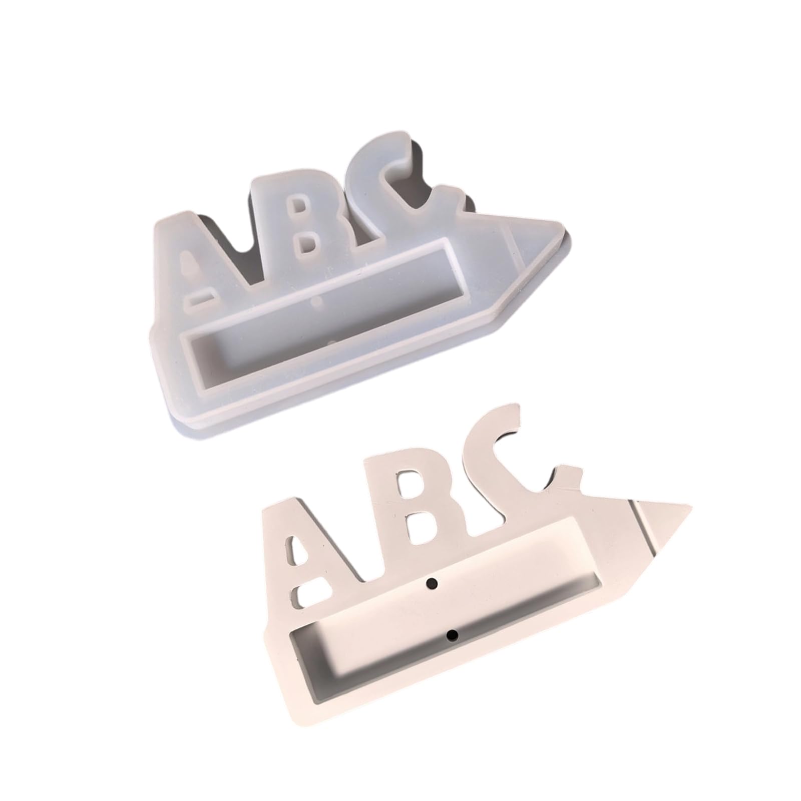 PANGBOER Silicone Letter Mold with Pencil Outline, 12.5cm / 4.92in Resin Wax Mold for Letter Holder, Desk Display, School Projects, and Mementos School Pencil Resin