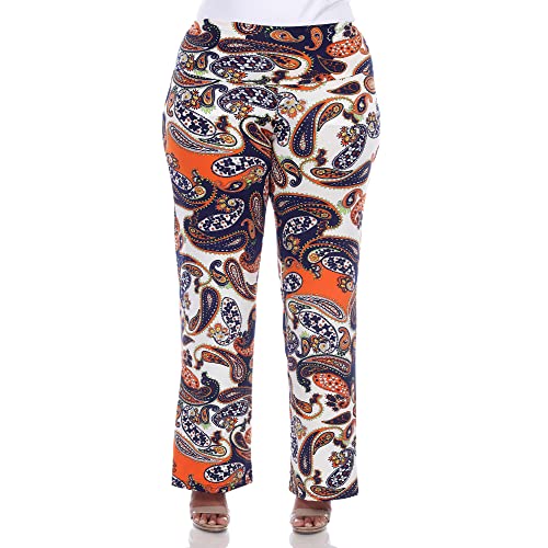 white mark Plus Size Paisley Printed Palazzo Pants2