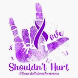 Love Shouldn't Hurt Domestic Violence Purple Ribbon Sticker Vinyl Decal Car Laptop Wall Window Bumper Sticker 5"