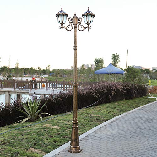 Poste de luz solar para jardín y zonas comunitarias con doble lámpara LED 3