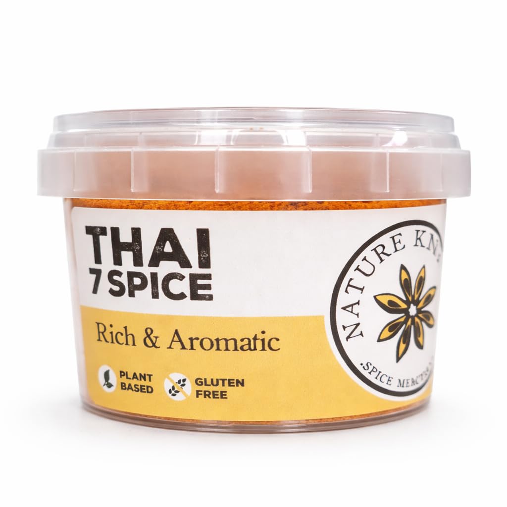 Nature Kitchen Thai 7 Spice Blend 60g, Premium Aromatic Seasoning in Airtight Stackable Pot, Gluten Free Vegan Spice for Thai Curries Stir Fries Soups Marinades and Asian Cooking