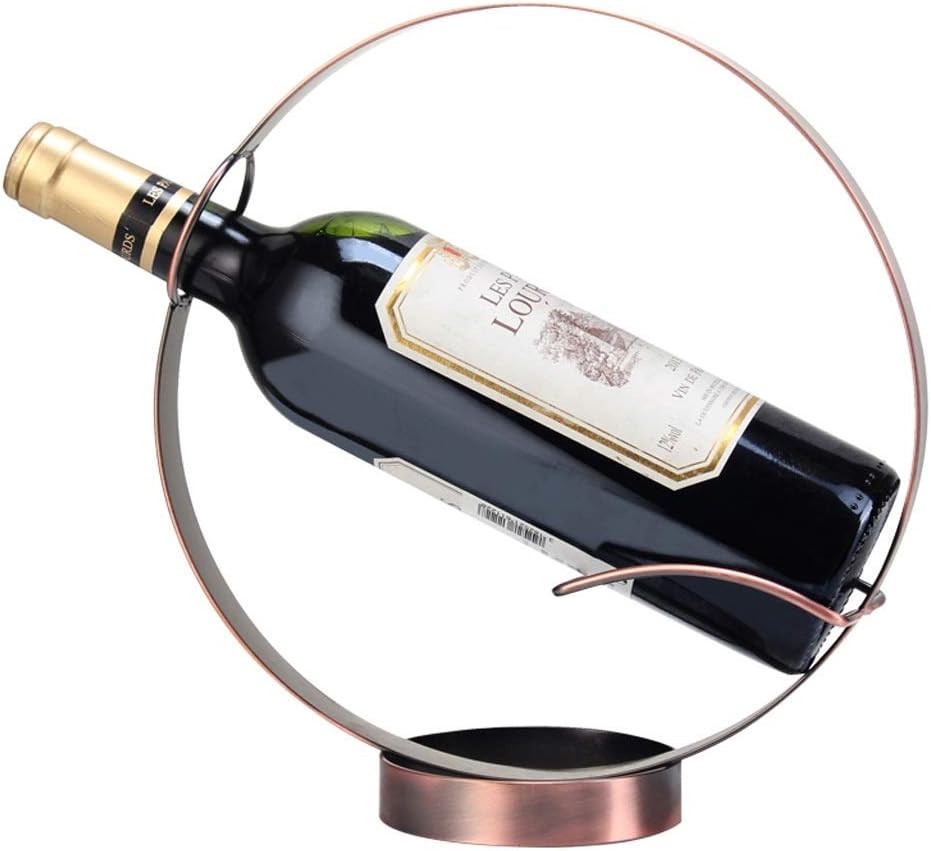 Home bar Wine Rack Wine Bottle Holder Alloy Round Wine Bottle Rack Creative Simple Tabletop Wine Rack Kitchen Table Craft Gift for Home Kitchen Dining Room (Color : B)
