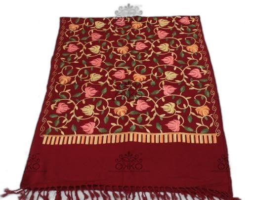 Kashmir Embroidered, Poly Acralic Wool 28"X80" Traditional Ari Embroidery Shawl/Stoles for Women,Ladies,Girls EXCLUSIVE-picture-21