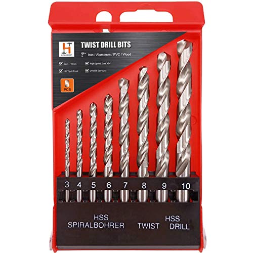 Hymnorq 8-Piece Metric Twist Drill Bit Set, Fully...