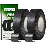 BEIVOBY 2 Rolls Automotive Wire Harness Tape, 50 Feet, High Temp Self-Adhesive Cloth Electrical Tape for Engine Harness Wrap, Noise Damping, and Insulation Protection