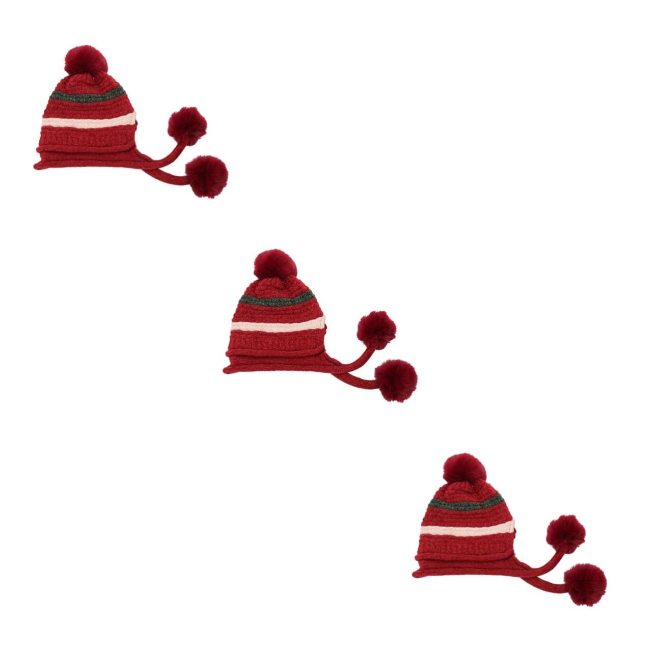 GALPADA 3pezzi Cappello Di Lana Invernale Per Donna Con Pompon Decorativo Berretto Tricot Caldo e Confortevole Adatto Per Attività Outdoor Inverno Rosso