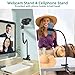 JEBUTU Webcam Stand Camera Mount with Phone Holder& Rotatable Ball Head, 25 Inch Flexible Cell Phone Stand Desk Mount Camera Stand Gooseneck with 1/4