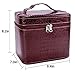 Train Case,COOFIT Portable Travel Makeup Case Crocodile Pattern Leather Beauty Box for Women Large Red