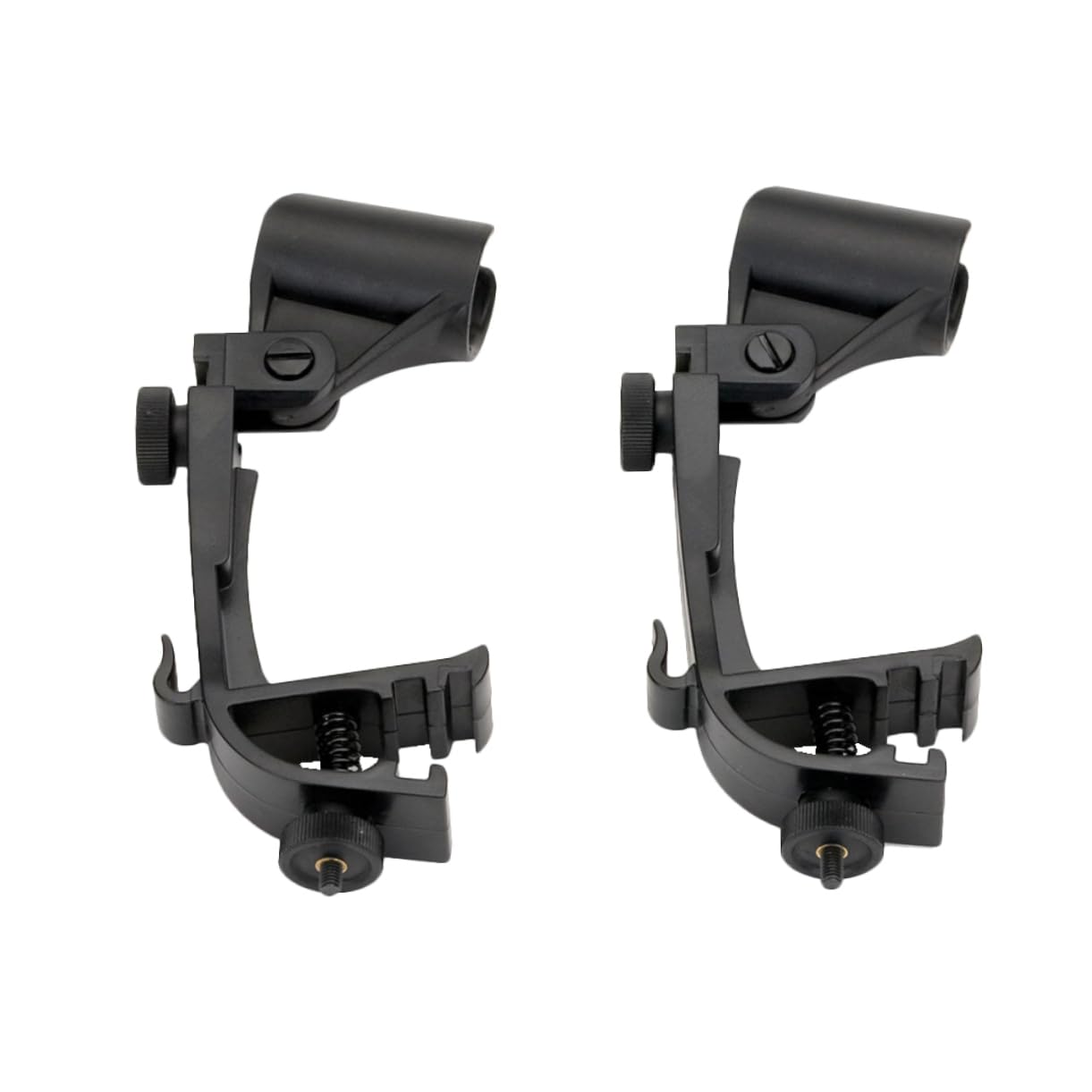 INOOMP 2pcs Microphone Clip Bracket Drum Clamp Mic Clips Microphone Mount Tool Microphone Accessories Universal Microphone Clip Mic Mount Mic Clip Holder Clip Microphone Black Metal
