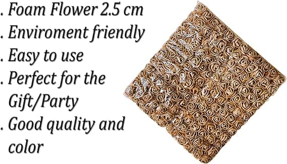 Witty Cuties Artificial Flowers Brown Artificial Roses Foam Flowers Real Looking Fake Foam Roses for Crafting Decoration DIY Wedding Bouquets Bridal Shower Flower Decoration Pack of 1 (144pcs) - Image 3