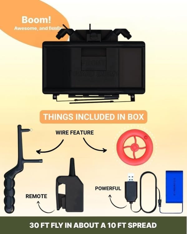 Miniatura 2 de Skywin Juguete Claymore para juegos  Cable de viaje y control remoto incluidos para Claymore de plástico compatible con Nerf (negro)