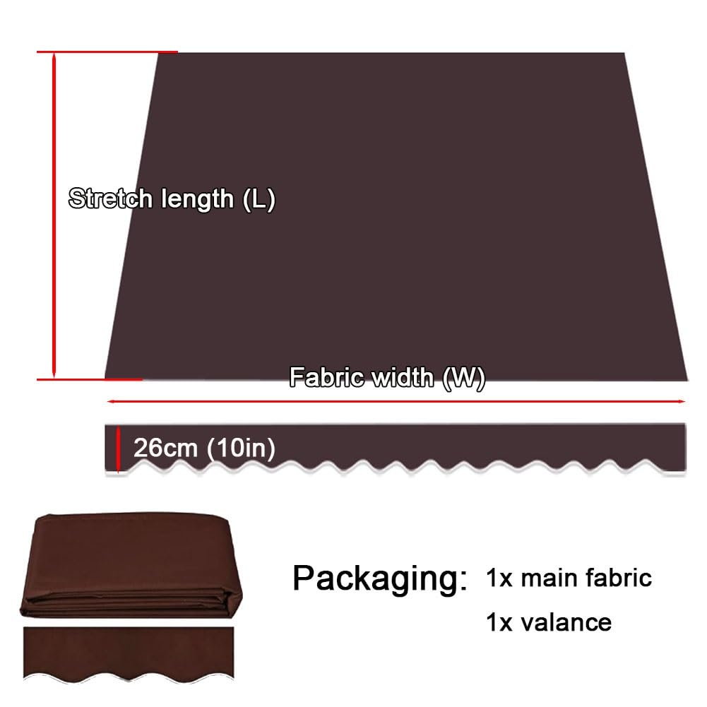 Wysuwana wymiana tkaniny markizy - płótno przeciwsłoneczne na patio, podwórka i tarasy - dostępne w rozmiarach 23 x 11,5 m (szare, 7 x 1,5 m)