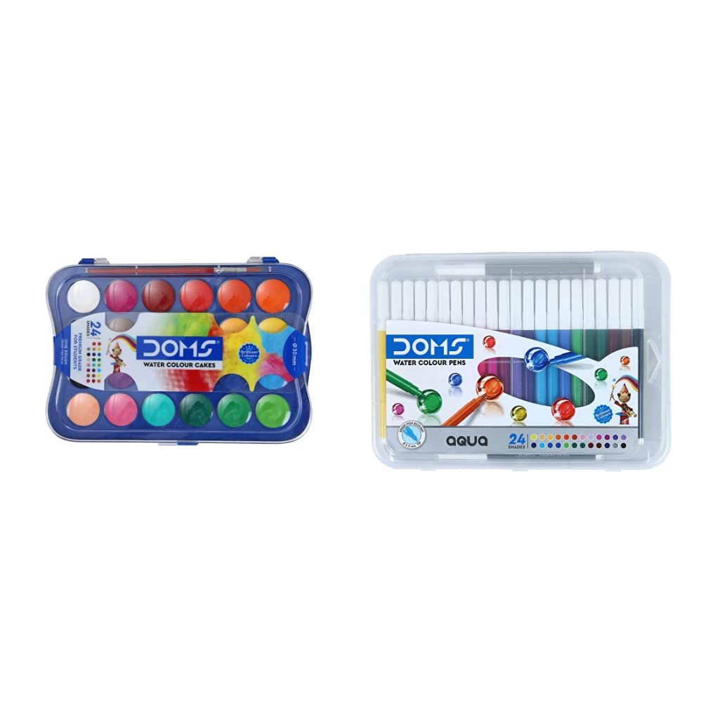 Doms 24 Shades 30mm Water Colour Cakes | Easy To Use Palette Lid | Organic Rich Colour Pigments | Free Brush Inside | Non-Toxic & Safe For Kids | Pack of 1 — Amazon image 8