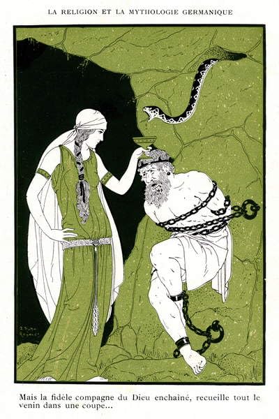 Affiche Mythologie Nordique Chants d'Edda Impression Toile 60x90cm