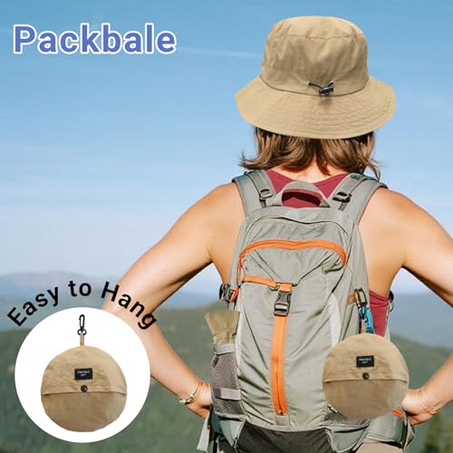 Image of PFFY Waterproof Bucket Hat Rain Quick Dry Hats for Men Women Packable Sun Hat for Fishing Hiking Outdoors