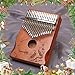 Kalimba 17 Keys Thumb Piano for Beginners – Easy to Learn Solid Wood Mbira Instrument with Tuning Hammer & Gift Bag, Perfect Holiday & Christmas Gift for Adults & Kids Vintage Reddish Brown