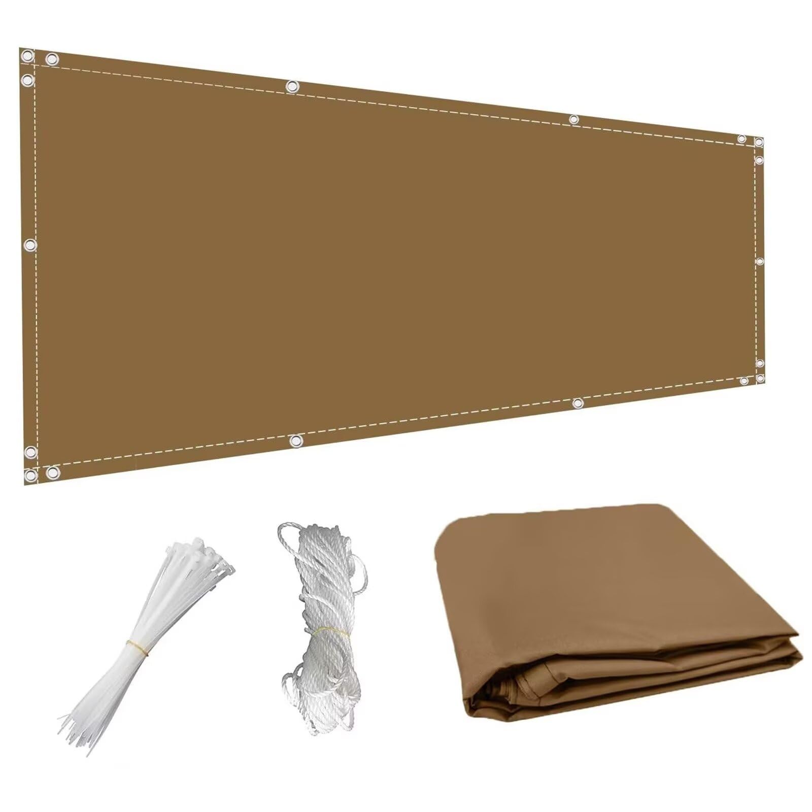 Ludamrn Balcony Privacy Screen Fence Cover 60x150cm,Balcony Screen Privacy Protection Waterproof Wind And Uv Protection For Garden Backyard Deck Patio Fence Porch-Khaki
