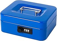 Vista 1 de Caja de dinero pequeña con cerradura de combinación, caja de dinero de metal para efectivo, caja de bloqueo Lovndi con bandeja de dinero, 7.87 x 6.3