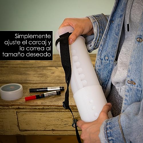 Miniatura 4 de Officetree Tubo Portaplanos Plástico Blanco - Para Transporte Y Almacenamiento - Tubo Para Guardar Planos - Longitud Y Correa De Transporte Extensible - Tubo Para Poster