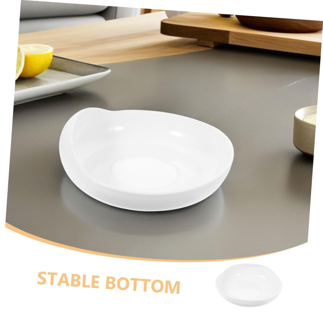 Assiette Anti-Déversement Ronde avec Ventouse 2 Pièces, Blanc | Silicone et Plastique, pour Repas Autonomes des Personnes Handicapées et Patients, Entretien Facile