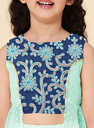 Image of A.T.U.N. (ALL THINGS UBER NICE) Girl's Polyester Embroiderey Sleeveless Kurta and Sharara Set | Traditional Ethnic Wear Clothing Set for Festival and Special Occasions