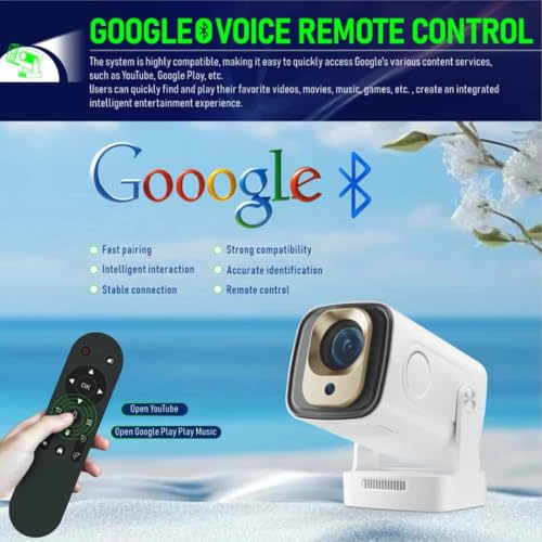 Image of Ghost Projector X5 with 4K Support Google Voice Search Full HD Native 1080P | 4X Brighter | 180 Degree Free Movement | Android 11 with 4000+ Apps | Auto Focus & Vertical Keystone