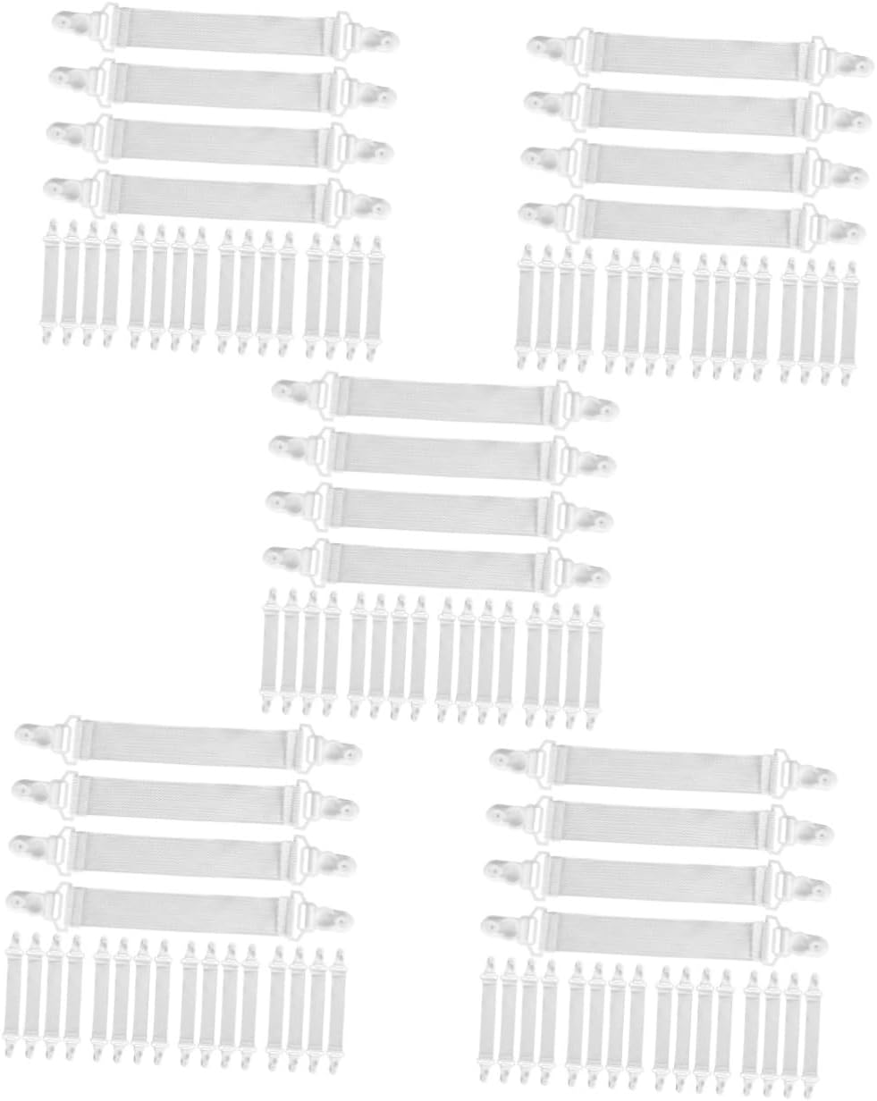 Ciieeo 5sets Bed Sheet Straps Fitted Sheet Holders for Corners Non Slip Mattress Clips Secure Flat and Fitted Keep Bedding Tidy and Neat Compatible with Mattresses and Sofa 20pcs*5