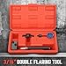 DNA MOTORING 3/16 in SAE Brake Line Double Flaring Tool, Handheld 45 Degree Universal Brake Pipe Double Flaring Tool Kit, w/Removable Handle, Red, TOOLS-00536