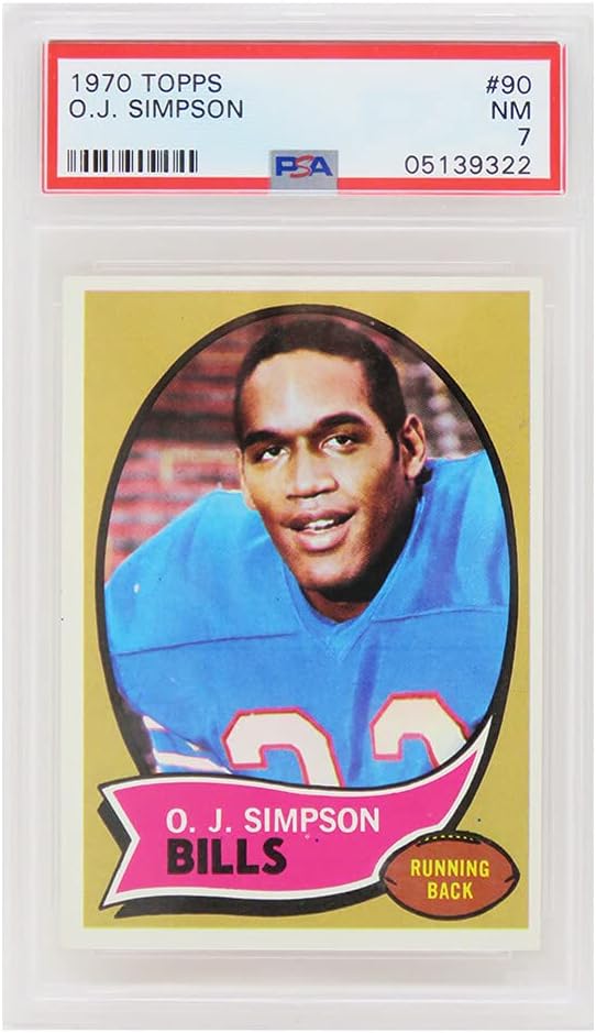 O.J. Simpson (Bills) 1970 Topps Football RC Rookie Card #90 - PSA 7 NM (T3)