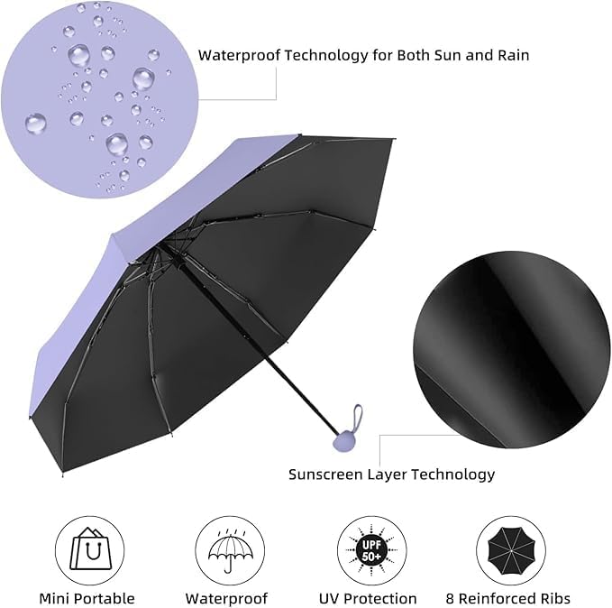 Image of TEKCOOL Umbrella, UV Big Size Umbrella for Sun Protection Rain Windproof Strong Large 3 Fold For Men Women Kids Boys Girls Perfect & Stylish Windproof & Compact''