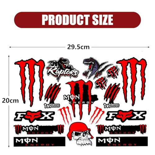 XUZOPIM Monster Energy Sticker Motorcycle Cool Motorcycle Helmet Sticker Stickers For Motorcycles, Skateboards, Cars And Off-Road Bikes