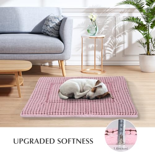 BVAGSS Orthopädisches Hundebett, Waschbar Hundekissen flauschig Hundematte, Umkehrbar Weiche und Warme Hundematte für klein mittel große Hunde XH079 (60x45x4cm,Pink)