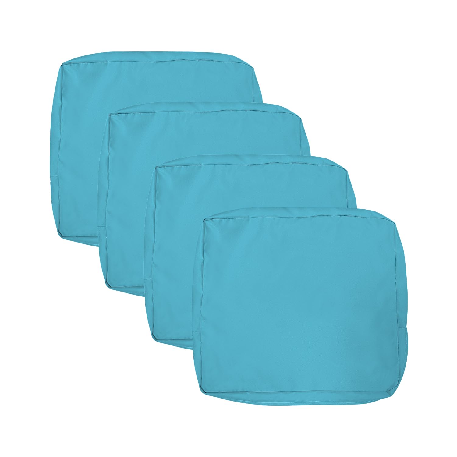 VAKADO Outdoor Patio Furniture Chair Cushion Replacement Covers Set of 4 Waterproof Decorative Cushion Cases Decor for Bench Garden Porch Couch Tent(Turquoise, 24"X22"X4")