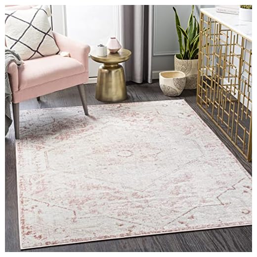 Mark&Day Area Rugs, 5x7 Baflo Traditional Blush Area Rug, Pink/White/Beige Carpet for Living Room, Bedroom or Kitchen (5'2" x 7')
