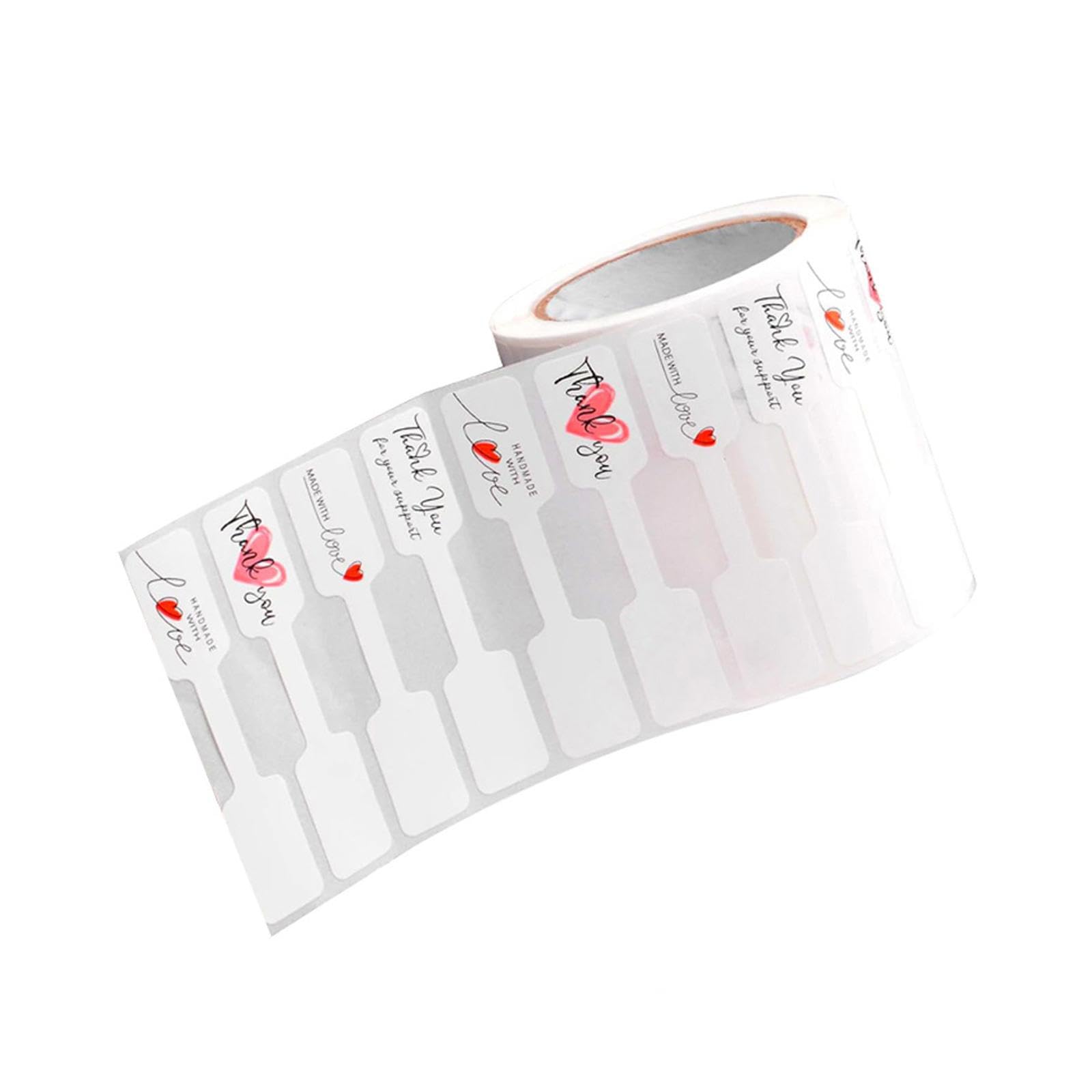 HYQOUKLR Merchandise Marking Tags, Jewelry Price Tags Stickers Blank Multicolor 6x1.2cm Glassine Paper(Pink)