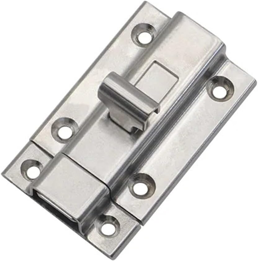 Stainless Steel External Impact Door Lock Buckle Sliding Square Bolt 1Pcs(Buffed-50mm)