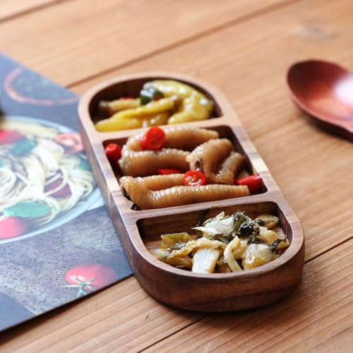 Plato Snack de Madera SOLUSTRE con 3 Compartimentos miniatura 5